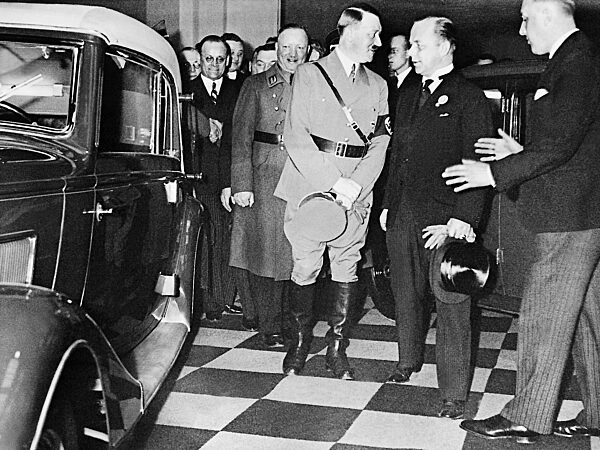 Adolf Hitler at the opening of the International Automobile Exhibition in Berlin, 1935