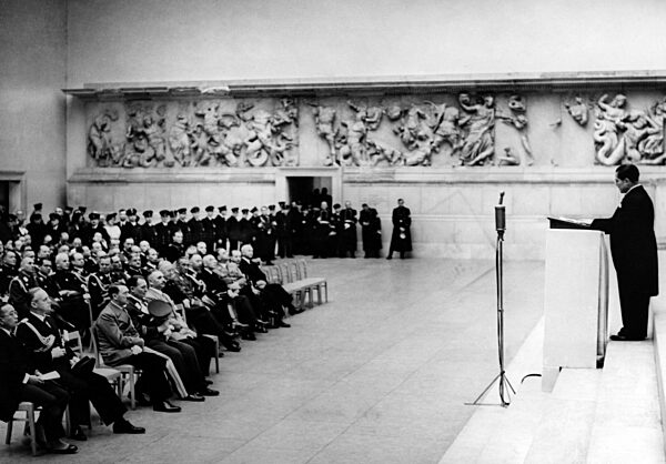 Adolf Hitler attends the opening of the exhibition 'Old Japanese Art', 1939