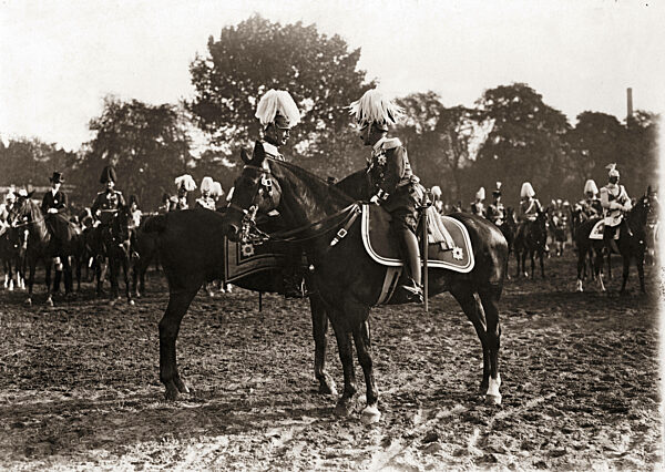 Emperor WilliamòII welcomes the King of Saxony, 1911