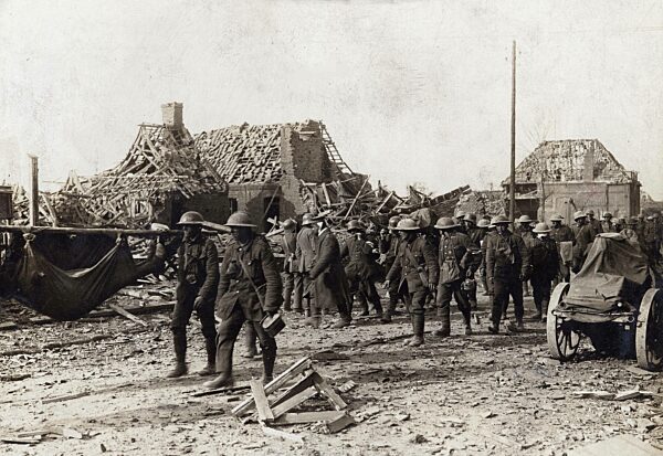 Captive British soldiers during the defensive battle of Arras, 1917