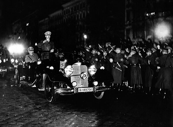 Adolf Hitler in the big Mercedes, 1939