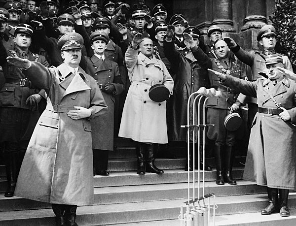 Adolf Hitler, Joseph Goebbels, Josef Burckel, Hermann Neubacher, 1938