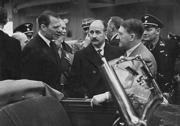 Andre Francois-Poncet and Adolf Hitler at the International Auto Exhibit, 1937