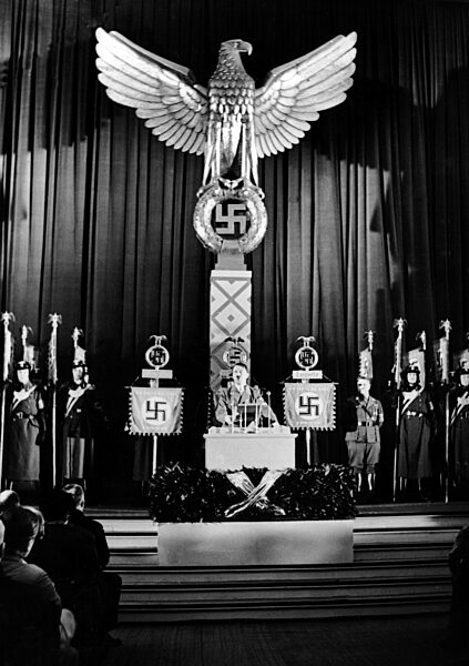 Adolf Hitler opens the IAME, 1938