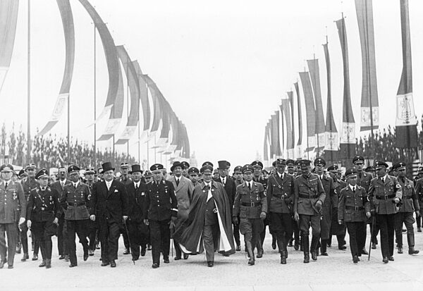 Walther Darre, Hermann Goering and Friedrich Florian at the exhibition "Schaffendes Volk", 1937