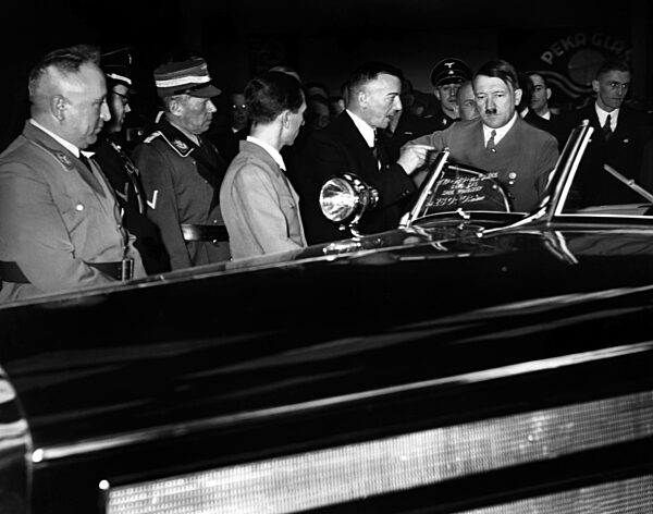 Adolf Hitler at the Mercedes stand of the Automobile exhibition, 1937
