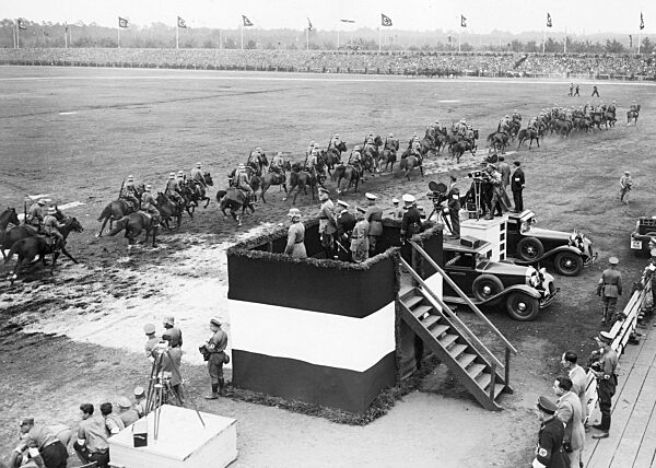 Performance of a cavalry regiment in Nuremberg, 1934