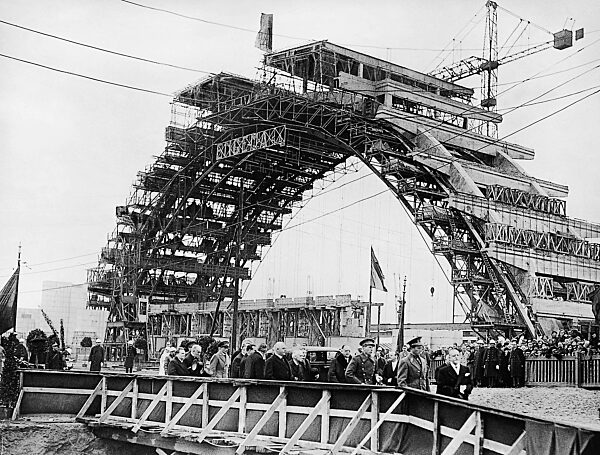 Laying of the foundation stone for the World Exhibition in Brussels, 1934