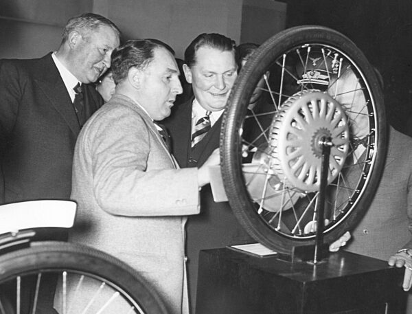 Robert Allmers, Hermann Goering and Willy Sachs at the Berlin Auto Show, 1937