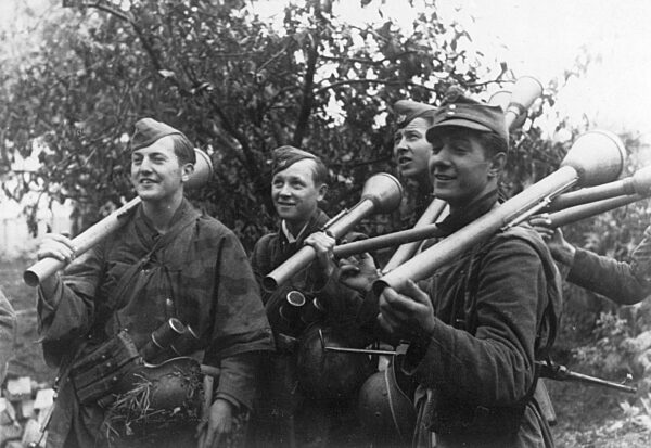 German members of the Reich Labor Service on the Western front, 1944
