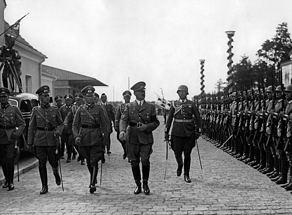 Adolf Hitler visits the troops in Borne, 1938