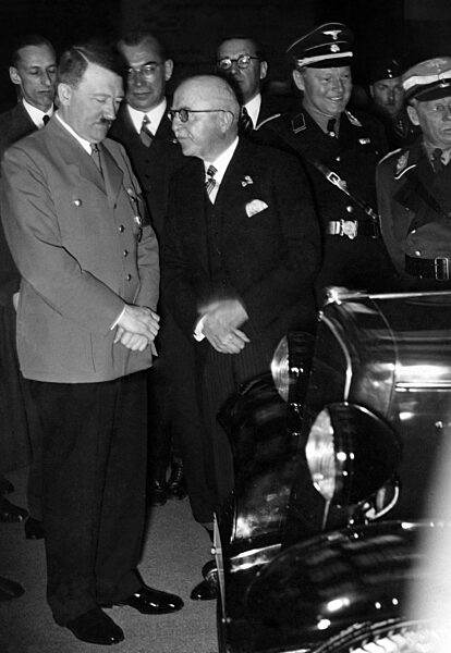Adolf Hitler visits the automobile exhibition in Berlin