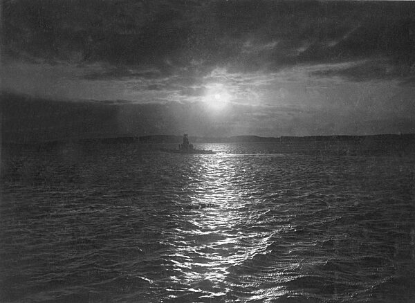 German submarine on a nightly trip, 1916