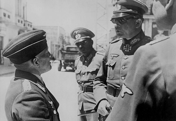 Wilhelm List in conversation with Alfred Sturm during the campaign in Greece, 1941
