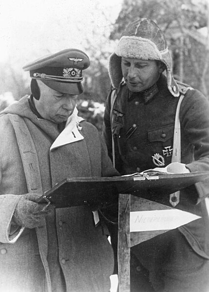 Lieutenant General Lucht with Captain Horst Niederlaender, 1943