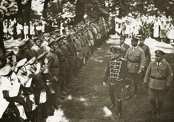 Generalfeldmarschall von Mackensen and Prince Oskar of Prussia at the Stahlhelm meeting in Guben, circa 1920s