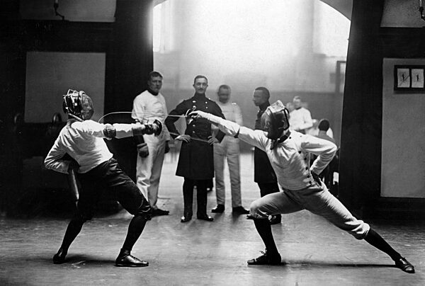 Fencing tournament in a military college, 1914