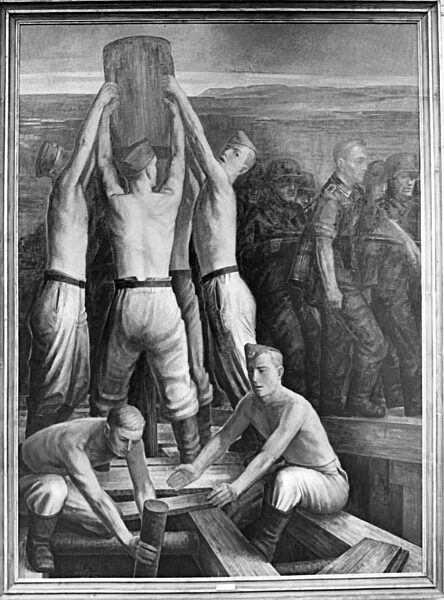 Brueckenbau (Bridge construction) by Eduard Steiner, 1943