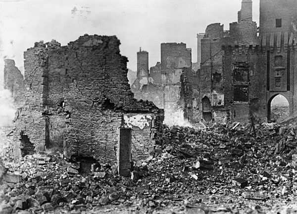 Destroyed town in Normandy, 1944
