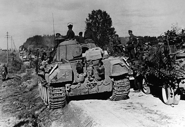 Tank of the division "Greater Germany" in a counter-attack on the Eastern Front, 1944