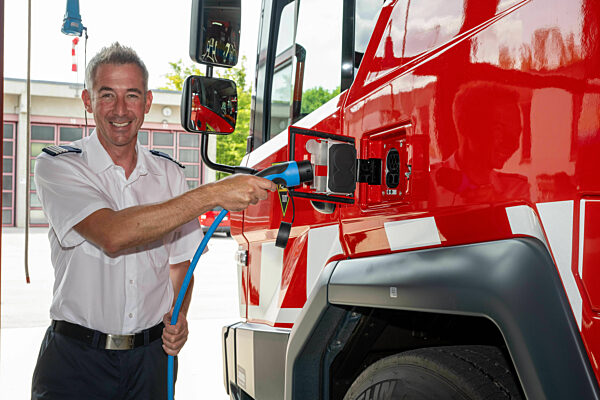 Elektrofahrzeug der Feuerwehr der TUM in Garching, 2024