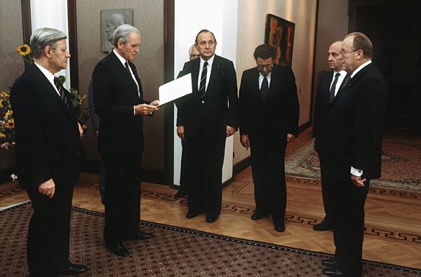 Helmut Schmidt overthrown - Helmut Kohl new Chancellor