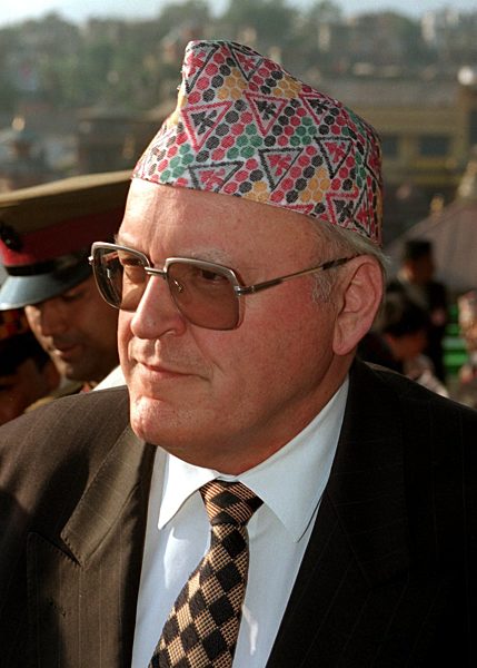 Herzog mit "Topi" in Kathmandu