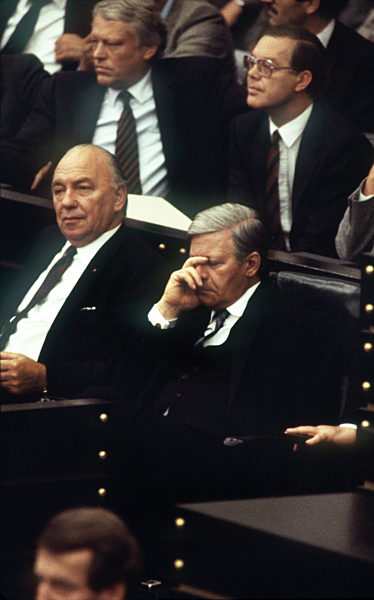 Helmut Schmidt overthrown - Helmut Kohl new Chancellor