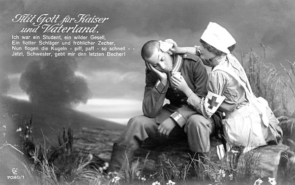 Erster Weltkrieg - Postkarte - Mädchen - Rotes Kreuz