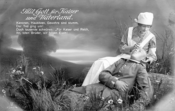 Erster Weltkrieg - Postkarte - Mädchen - Rotes Kreuz