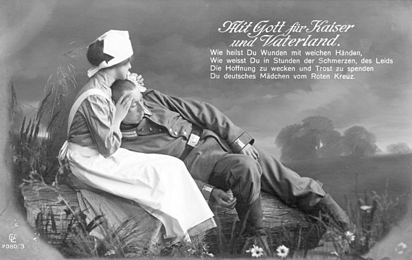 Erster Weltkrieg - Postkarte - Mädchen - Rotes Kreuz