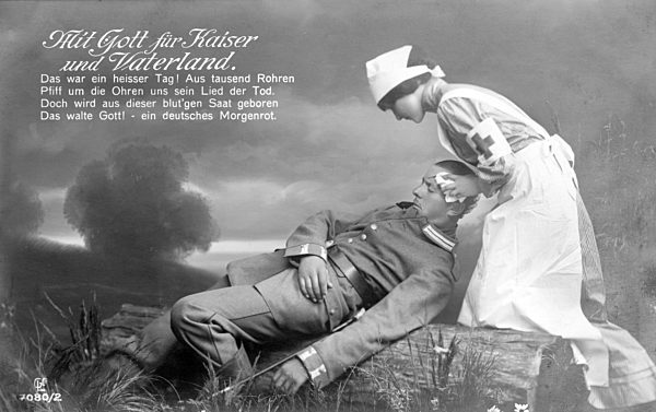 Erster Weltkrieg - Postkarte - Mädchen - Rotes Kreuz