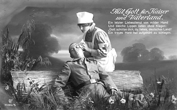 Erster Weltkrieg - Postkarte - Mädchen - Rotes Kreuz