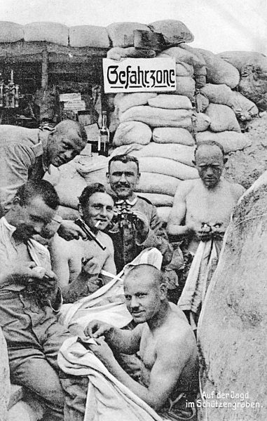 I. WK - "Läusejagd" im Schützengraben