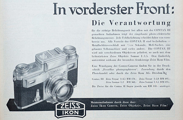 Zeiss-Anzeige - In vorderster Front