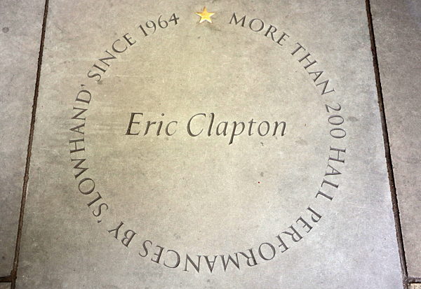 Eric Clapton at the Royal Albert Hall 'Walk Of Fame' launch, celebrating Eleven of the most illustrious names from the famous venue's stellar history. Commemorated with specially engraved stones outside the building ahead of the venue's 150th anniversary. London September 4th 2018