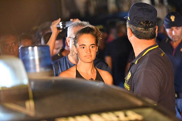 The Sea Watch 3 ship docks and landed migrants in the commercial harbour of Lampedusa Italy