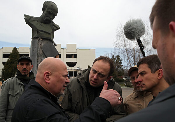 ICC Prosecutor Karim Khan visits Borodianka
