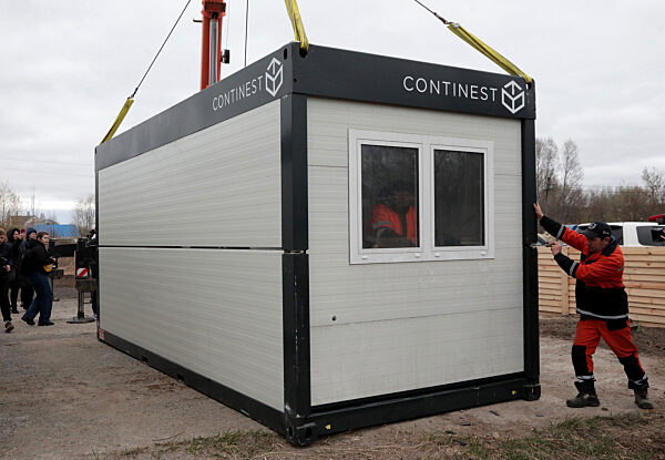 Container houses for rescuers and volunteers in Borodianka