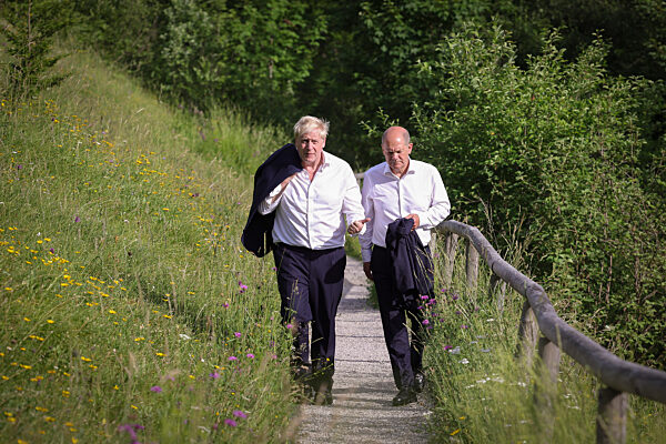 Prime Minister Boris Johnson attends the G7 in Germany