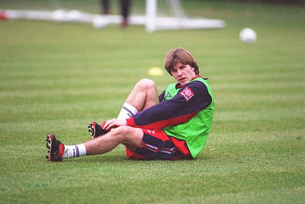 DAVID BECKHAM
Manchester Utd FC and England International
(Pictured at an England training session).
COMPULSORY CREDIT: UPPA/Photoshot Photo
UKWT 012651/D-07     06.02.1997