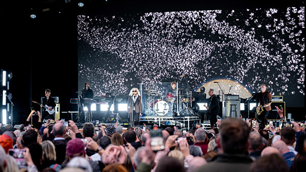 Blondie performing live in concert at The Piece Hall, Halifax, United Kingdom, 07 June 2024.