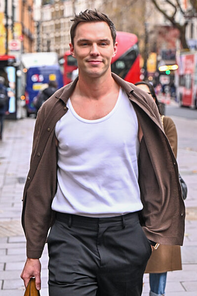 Nicholas Hoult is seen outside Global Studios