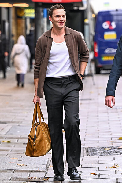 Nicholas Hoult is seen outside Global Studios