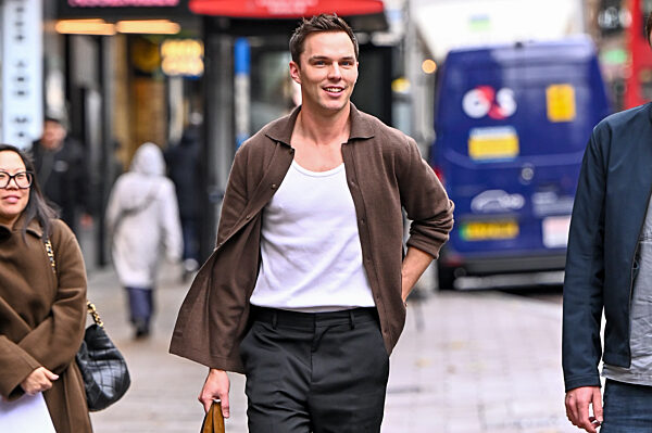 Nicholas Hoult is seen outside Global Studios