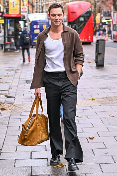 Nicholas Hoult is seen outside Global Studios