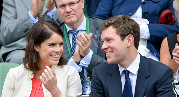 HRH Eugenie Princess of York and boyfriend Jack Brooksbank watching the womens final between Eugenie Bouchard and Petra Kvitova