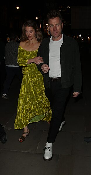 Ewan McGregor and wife Mary Elizabeth Winstead depart My Master Builder show in London, 29 April 2025.