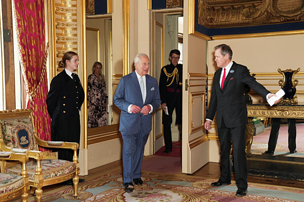 Britain's King Charles attends reception for the King's Award for Enterprise, in Windsor