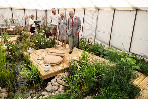 Britain's King Charles and Queen Camilla visit the Sandringham Flower Show